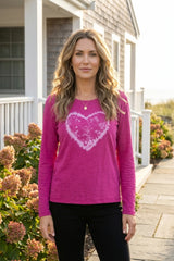 Peruvian Cotton Heart Tee — fuchsia