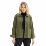 Textured Cotton Button-Front Jacket - 45115