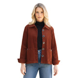 Textured Cotton Button-Front Jacket - 45115