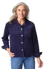 Textured Button-Front Jacket - 45411