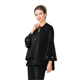 Techno Stretch-Knit Asymmetric Jacket in Black - 4577J-BK - Size XL