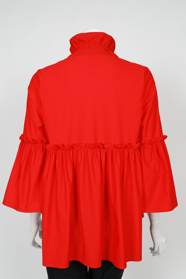 IC Collection Shirred Peplum Jacket in Red - 4646J-RD