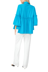Peplum Zip-Front Jacket in Turquoise - 4646J-TQ