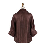 Button Front Short Swing Jacket in Espresso - 4741-ESP