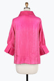 Shimmer Button Front Jacket in Fuchsia - 4741-FS