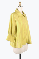 Solid Wide Ball Collar Jacket in Citron Yellow - 4741-YLW
