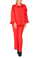 Techno-Knit Straight Leg Pant with Soft Flare in Red - 4561P-RD - Size L Only!