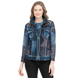 Guitars & Denim Print Mesh Twin Set - 31429-BLU