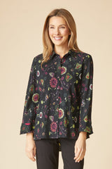 Crinkle Cotton Floral Shaped Shirt - 48023