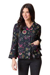 Habitat Floral Flounce Jacket - Black - image 1