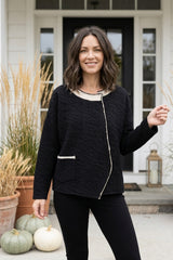 Crinkled Double Face Metro Pullover - 48111