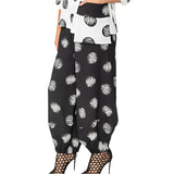 Polka-Dot Print Harem Pant in Black/White - 4863P-BK - Sizes S & XL Only!