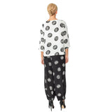 Polka-Dot Print Harem Pant in Black/White - 4863P-BK - Sizes S & XL Only!