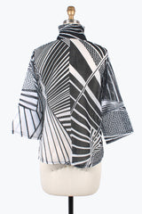 Abstract Sheer Black & White Jacket - 4878 - Size S Only!