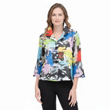 Artful Multicolor Brushstroke Short Jacket- 4892