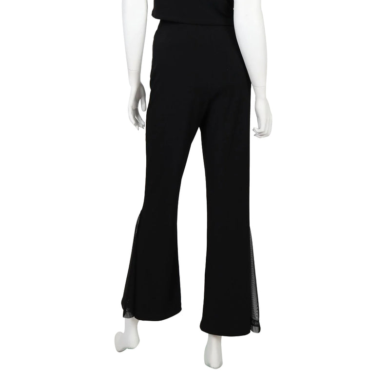 IC Collection Mesh Trim Flair Pant in Black - 4897P- BLK