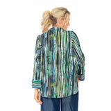 Ombré Stripe Asymmetric Jacket in Blue Multi - 6942J-BLU