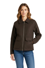 Soft Felted Zip Jacket in Chocolate - 4901-BRN - Sizes L & XL