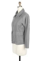 Zip-Front Pocket Jacket in Soft Grey - 4901-GRY