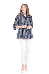 Sequined Chenille Jacket on Mesh in Blue/Multi - 4925-BLU - Size XXL Only!