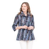 Sequined Chenille Jacket on Mesh in Blue/Multi - 4925-BLU - Size XXL Only!