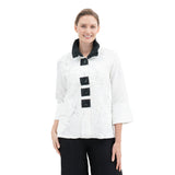 Crinkled Leaf-Print Jacket - 4951