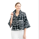 Mosaic Print Cropped Jacket in Black & White - 4962-BK - Size XS Only!