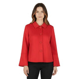 Microsuede Button Front Jacket in Red - 4977-RD