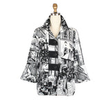 Black & White Cityscape Button Jacket - 4996