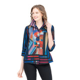 Soft Knit Geo-Abstract-Print Lined Jacket - 4921 - Sizes XL Only!