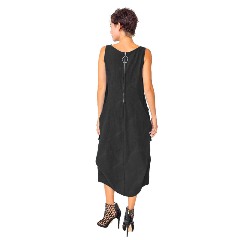 IC Collection Fashion Forward Midi Dress in Black - 5842D-BK