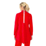 Asymmetric Mock-Neck Tunic in Red - 4759T-RD