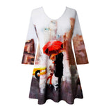 "City Life" Print V-Neck Tunic in Multi - 26743-TU