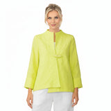 Textured Asymmetric Jacket in Chartreuse - 6439J-NN