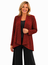 Sequin Detail Open Front Cardigan - 5096
