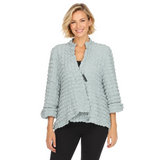 Solid Asymmetric Jacket in Sage Blue - 3715-BLU