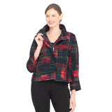 Modern Plaid-Stripe Micro-Cord Jacket - 5020-RD