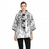 "City Life" Print Swing Jacket in Black & White - 5037