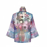 Floral & Stripe Print Gauze Jacket - 5060
