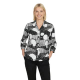Abstract Art Print Jacket in Black/White - 5062