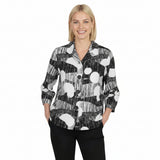Abstract Art Print Jacket in Black/White - 5062