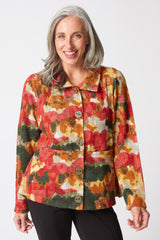 Brushstrokes Highland Jacket - 50744 in Ruby - Front View