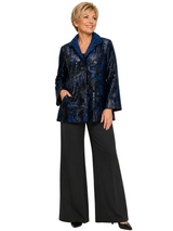 Sequin & Velvet Jacket in Royal Blue - 5102