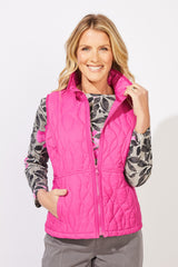 Wave Quilt Summit Vest — fuchsia