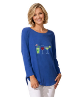Cocktail Hour High-Low Cotton Pullover - 52104