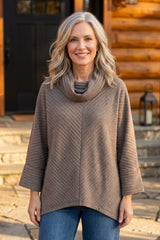 Pleated Fleece Chevron Pleat Top - 52355
