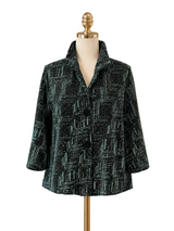 Shimmer & Rhinestone Jacket in Aqua - 5103