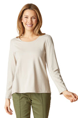 Core Travel Knit Solid Easy Long Sleeve Tee - 55929
