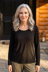 Core Travel Knit Solid Easy Long Sleeve Tee - 55929