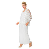 White 3D Embroidered Cross-Over Top - 4684T-WHT - Size S Only!